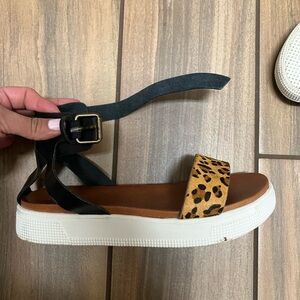 MIA Tan and Black Sandals